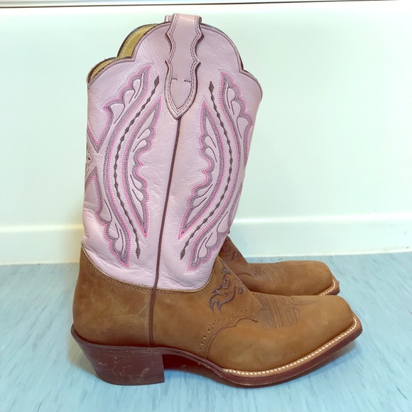justin pink cowboy boots